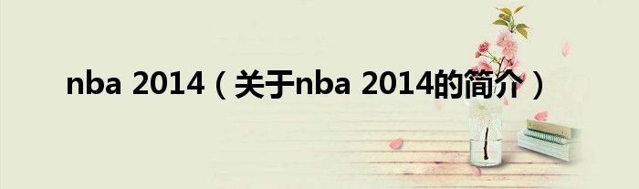 nba 2014（關(guān)于nba 2014的簡介）