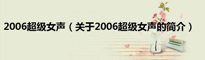 2006超級女聲（關于2006超級女聲的簡介）