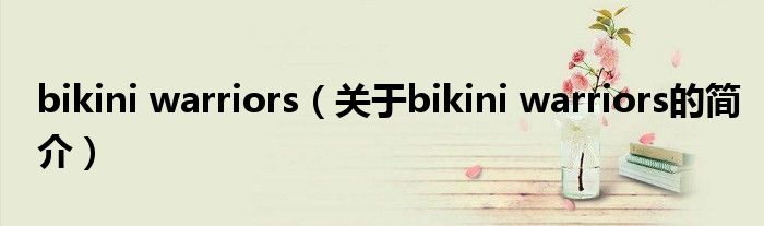 bikini warriors（關(guān)于bikini warriors的簡(jiǎn)介）