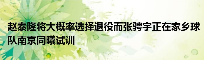 趙泰隆將大概率選擇退役而張騁宇正在家鄉(xiāng)球隊南京同曦試訓