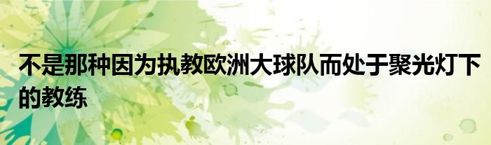 不是那種因?yàn)閳?zhí)教歐洲大球隊(duì)而處于聚光燈下的教練