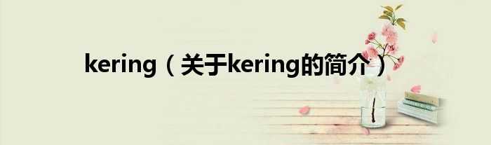 kering（關(guān)于kering的簡(jiǎn)介）