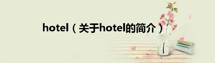 hotel（關(guān)于hotel的簡(jiǎn)介）