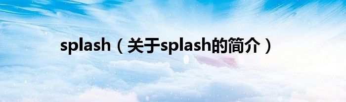 splash（關(guān)于splash的簡介）