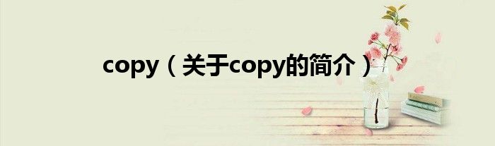 copy（關于copy的簡介）