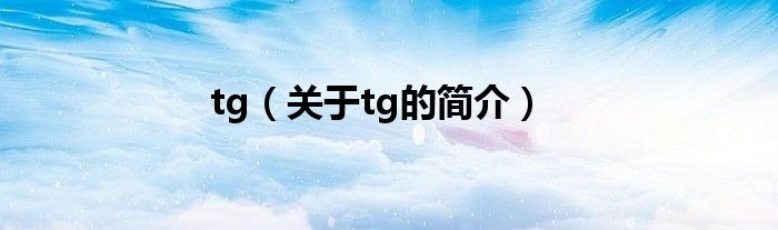 tg（關(guān)于tg的簡介）