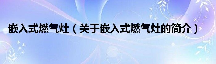 嵌入式燃氣灶（關(guān)于嵌入式燃氣灶的簡介）