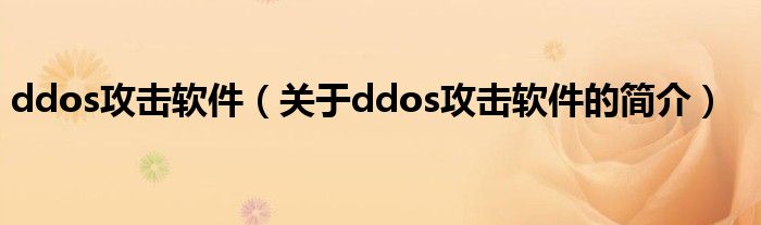 ddos攻擊軟件（關(guān)于ddos攻擊軟件的簡(jiǎn)介）