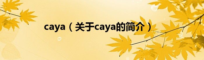 caya（關(guān)于caya的簡介）