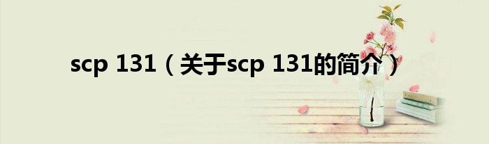 scp 131（關(guān)于scp 131的簡介）