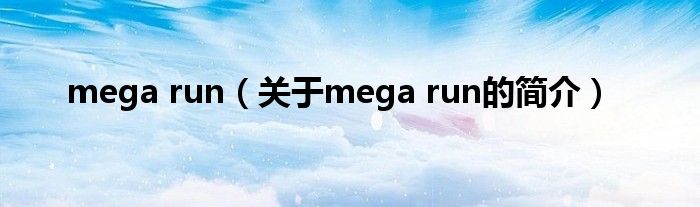 mega run（關于mega run的簡介）