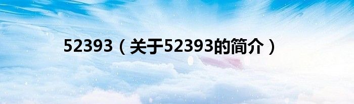 52393（關(guān)于52393的簡(jiǎn)介）