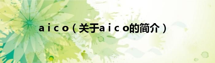 a i c o（關(guān)于a i c o的簡(jiǎn)介）