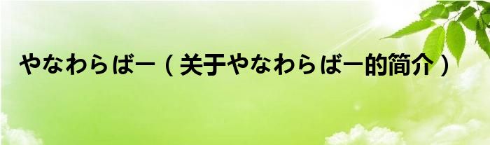 やなわらばー（關(guān)于やなわらばー的簡介）