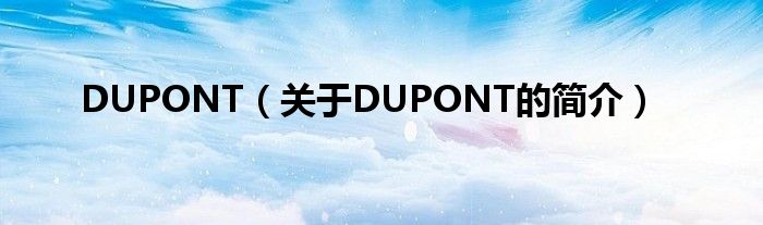 DUPONT（關(guān)于DUPONT的簡介）