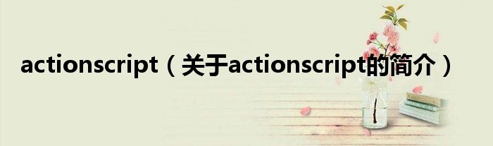 actionscript（關(guān)于actionscript的簡介）