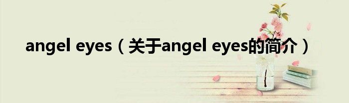 angel eyes（關于angel eyes的簡介）