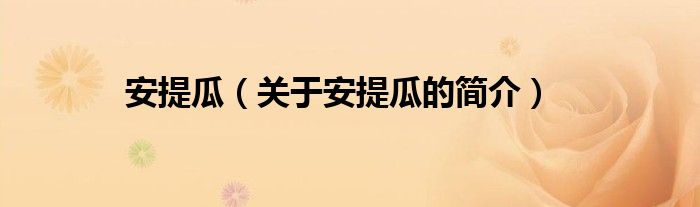 安提瓜（關(guān)于安提瓜的簡(jiǎn)介）