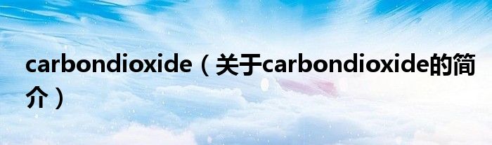 carbondioxide（關(guān)于carbondioxide的簡(jiǎn)介）