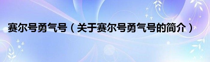 賽爾號勇氣號（關于賽爾號勇氣號的簡介）