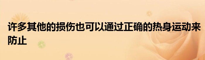 許多其他的損傷也可以通過正確的熱身運動來防止