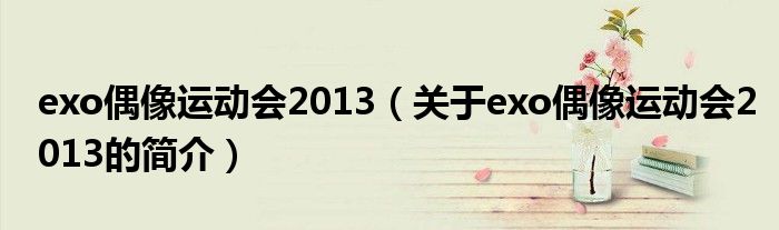 exo偶像運(yùn)動(dòng)會(huì)2013（關(guān)于exo偶像運(yùn)動(dòng)會(huì)2013的簡介）