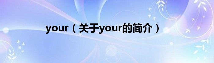 your（關(guān)于your的簡介）