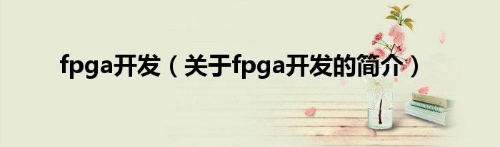 fpga開(kāi)發(fā)（關(guān)于fpga開(kāi)發(fā)的簡(jiǎn)介）