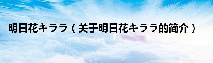 明日花キララ（關(guān)于明日花キララ的簡(jiǎn)介）