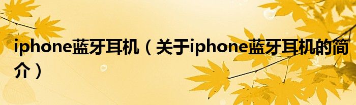 iphone藍(lán)牙耳機(jī)（關(guān)于iphone藍(lán)牙耳機(jī)的簡介）