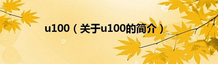 u100（關于u100的簡介）