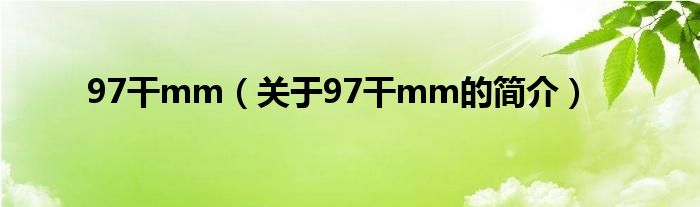 97干mm（關(guān)于97干mm的簡介）