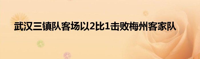 武漢三鎮(zhèn)隊(duì)客場以2比1擊敗梅州客家隊(duì)