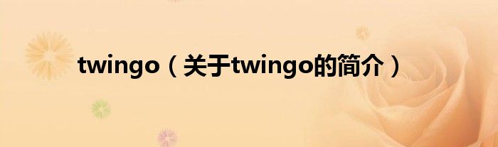 twingo（關于twingo的簡介）