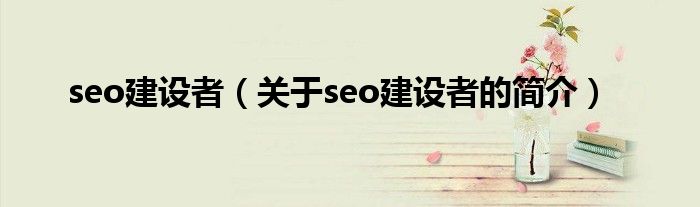 seo建設者（關于seo建設者的簡介）