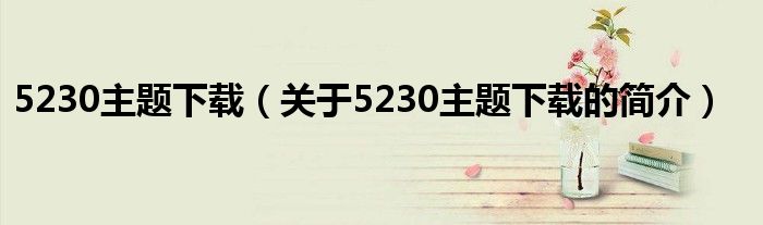 5230主題下載（關(guān)于5230主題下載的簡介）