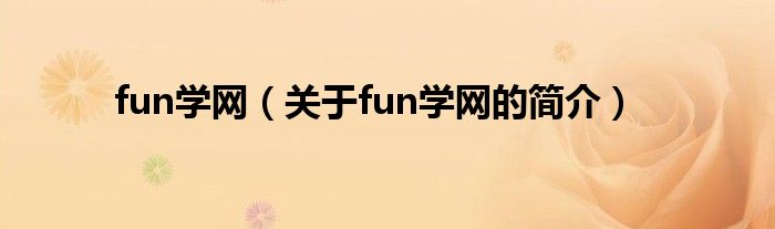 fun學網(wǎng)（關(guān)于fun學網(wǎng)的簡介）