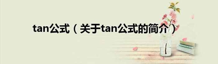 tan公式（關于tan公式的簡介）