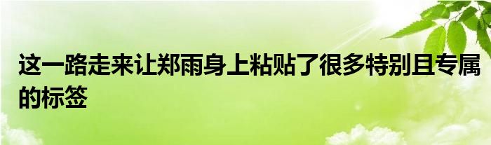 這一路走來讓鄭雨身上粘貼了很多特別且專屬的標簽