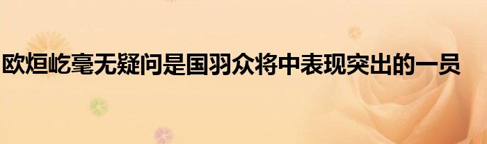 歐烜屹毫無(wú)疑問(wèn)是國(guó)羽眾將中表現(xiàn)突出的一員