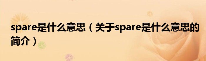 spare是什么意思（關(guān)于spare是什么意思的簡(jiǎn)介）