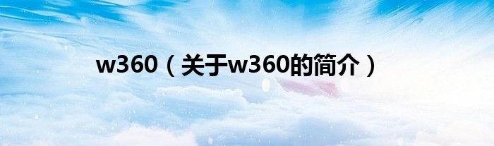 w360（關(guān)于w360的簡介）