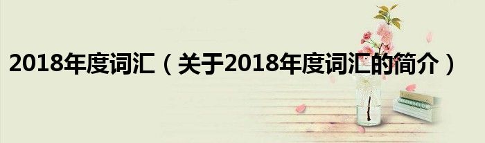 2018年度詞匯（關(guān)于2018年度詞匯的簡介）