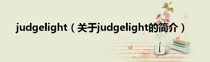 judgelight（關(guān)于judgelight的簡介）