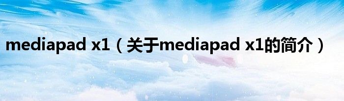 mediapad x1（關(guān)于mediapad x1的簡介）