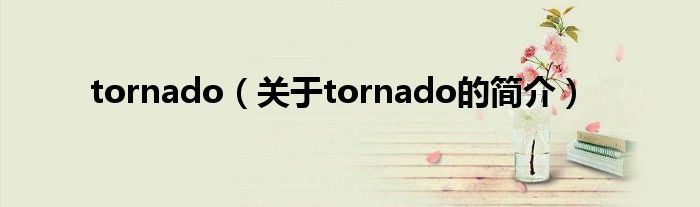 tornado（關(guān)于tornado的簡介）