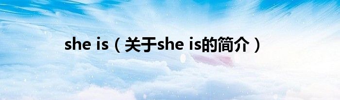 she is（關(guān)于she is的簡介）