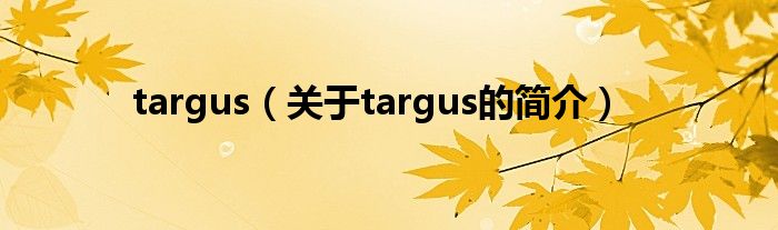 targus（關(guān)于targus的簡(jiǎn)介）