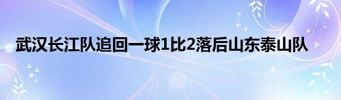 武漢長江隊追回一球1比2落后山東泰山隊