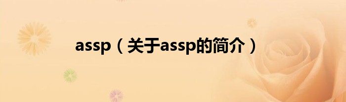 assp（關(guān)于assp的簡(jiǎn)介）